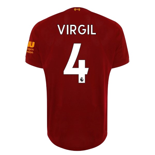 Maillot Football Liverpool NO.4 Virgil Domicile 2019-20 Rouge